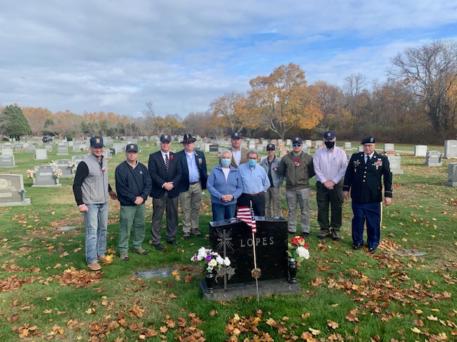 VFW members honoring local Veterans and post member Eddie Lopes.